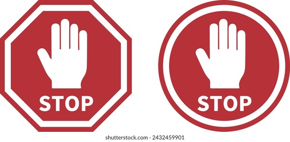 Red icon on stop sign