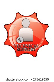 red icon on white background
