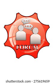 red icon on white background