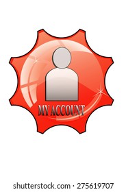 red icon on white background