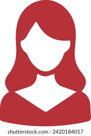 Red icon on woman's upper body