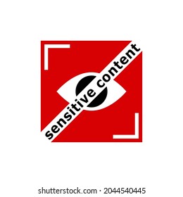 Rotes Symbol für empfindliches Video, Bild, verbotenes Zeichen.