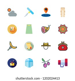 red icon set. vector set about corkscrew, placeholder, hat and grapes icons set.