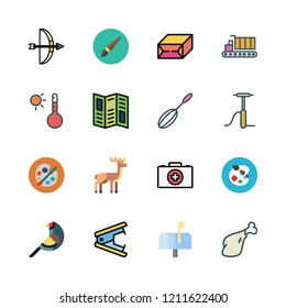 red icon set. vector set about deer, stapler, paint palette and bird icons set.