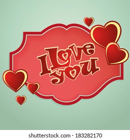 a red icon with some red hearts and text