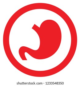 red icon stomach with a circle