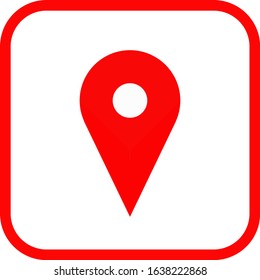 Red icons place markers, vector graphics, website logo