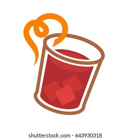 Red icy cocktail
