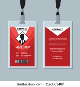 Red ID Card Design Template