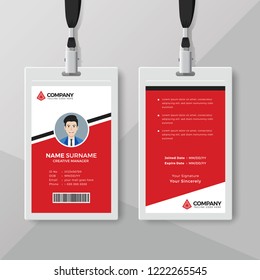 Red identity card design template