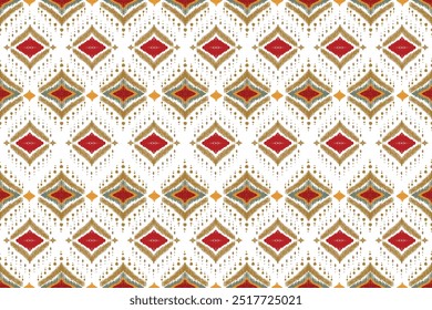 Elegancia roja de Ikat, modelo inconsútil de la tela del ikat, Descarga de archivo digital