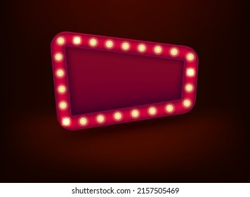 Red Illuminated Cinema Style Frame Copy Stock Vector (Royalty Free ...