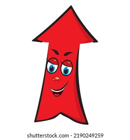 red illustrated arrow pointing upwards