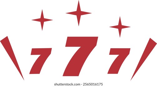 Red illustration of three sevens