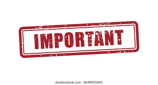 Red Important Grunge Stamp Label