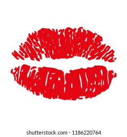 Red imprint kiss lips – vector