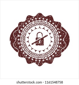 Red inaccessible icon inside rubber grunge texture stamp
