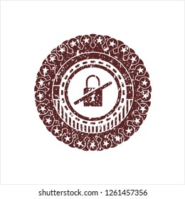 Red inaccessible icon inside rubber seal