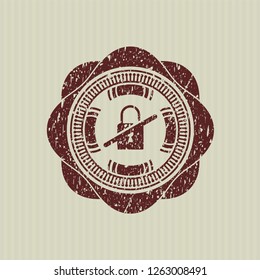 Red inaccessible icon with rubber seal texture
