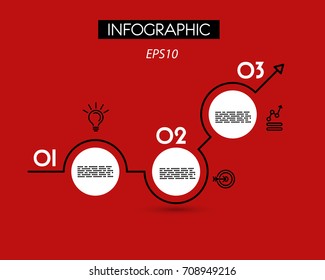 red increase template with rings,  three steps