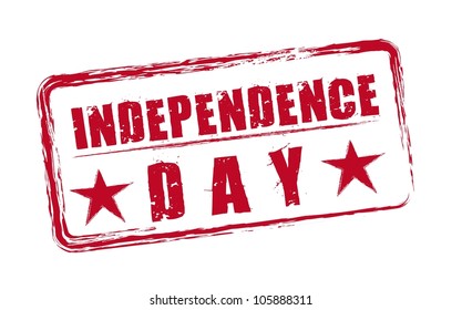 red independence day seal with stars isolated. vector