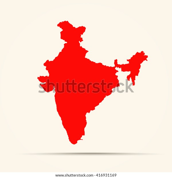 Red India Map Illustration Stock Vector (Royalty Free) 416931169