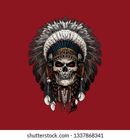 Red Indian Skull