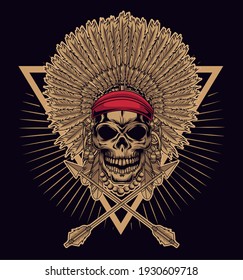 red indian skull and arrows