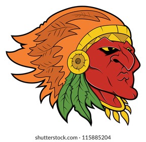 Red Indian Tattoo Vector