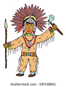 Red Indian vector illustration
	
