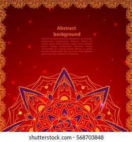 Red Indian Vintage Ornament. Vector illustration for your business presentation
