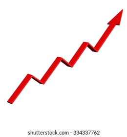 Red Indication arrows. Down arrows, statistic financial graphic. Vector isolated on white background