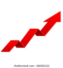 Red Indication arrows. Down arrows, statistic financial graphic. Vector isolated on white background