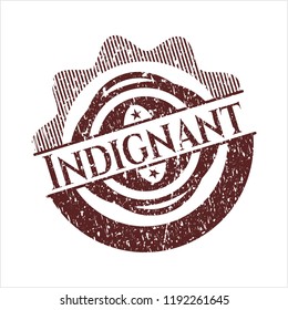 Red Indignant distressed rubber stamp