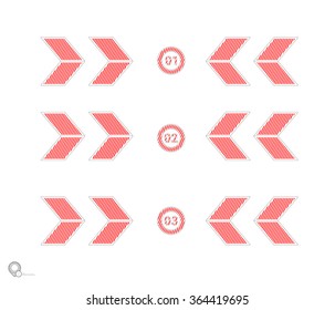 Red Industrial Arrows Graphics Design Concept in Construction Style