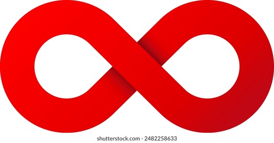 Red Infinity Sign Symbol Gradient color, isolated vector illustration logo  symbol shape