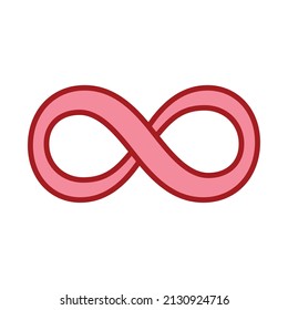 red infinity symbol (∞) in mathematics