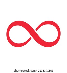 símbolo de infinito rojo (∞) en matemáticas