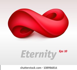 Red infinity symbol. Vector illustration
