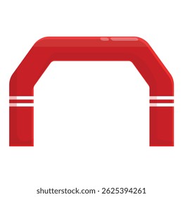 Red inflatable archway inviting people to enter a promotional, celebratory or sporting event