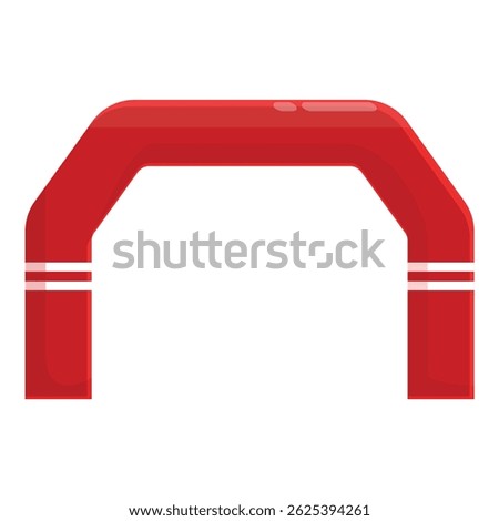 Red inflatable archway inviting people to enter a promotional, celebratory or sporting event