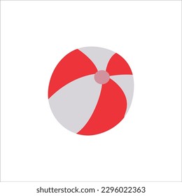 Roter aufblasbarer Ball.Vektorgrafik einzeln auf weißem Hintergrund.