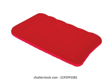 Red inflatable pillow. vector illustration