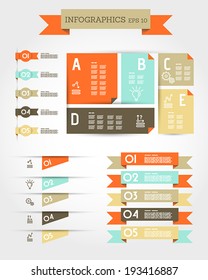 red infographic set with ribbons. infographic concept.