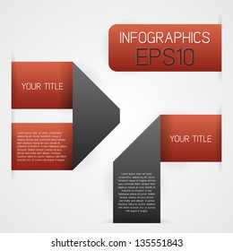 Red infographics vector template in eps10
