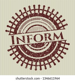 Red Inform grunge stamp
