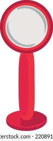 red information desk with loupe vector