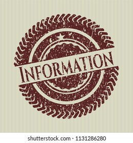 Red Information distressed rubber texture