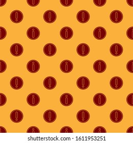 Red Information icon isolated seamless pattern on brown background.  Vector Illustration