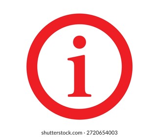 Un icono rojo de la información en un fondo negro